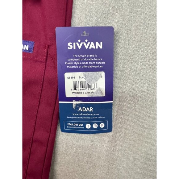 Sivvan Women's Scrub Warm-Up Jacket Front Snap Round Neck Red Size Small - Picture 3 of 8